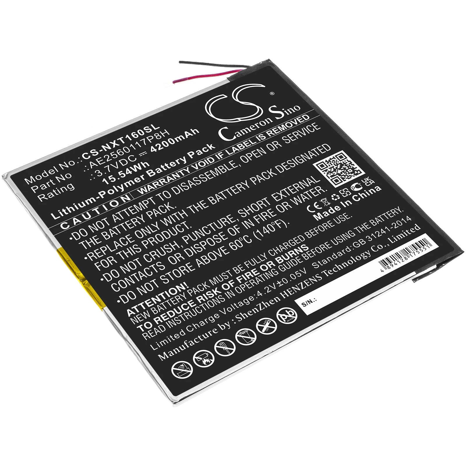 CS Zamienna bateria do Nextbook Ares 10A, NX16A10132SPS Ares 10A, NX16A10132SPS 4200mAh/15.