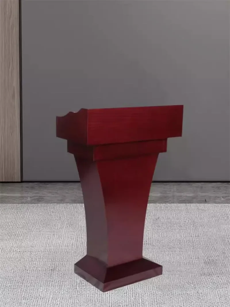 Red Solid Wood Podium Podium Conference Room Podium