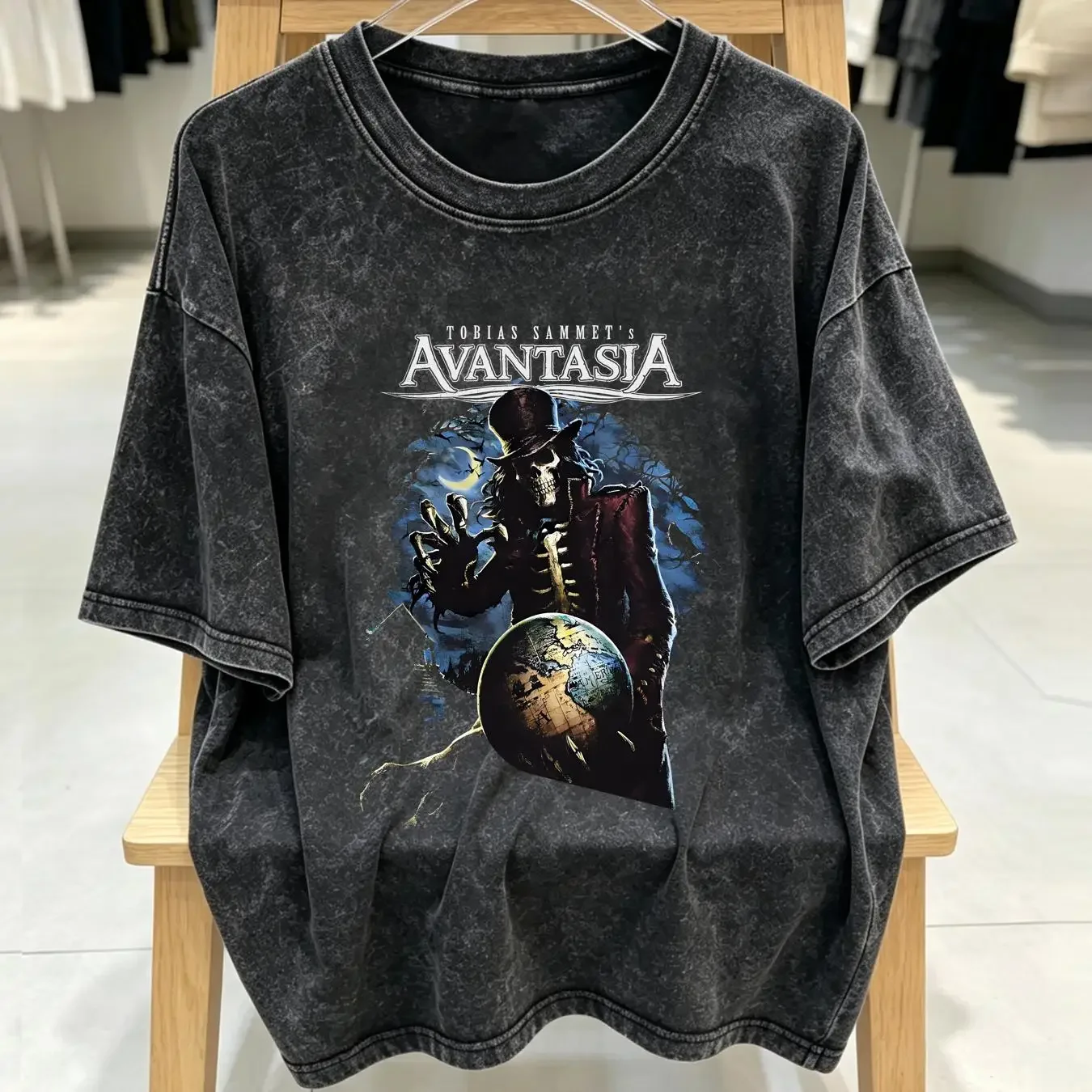 washed T Shirt Rare Avantasia Band Tobias Sammets Size S 234XL Cotton FN1100 vintage Washed Breathable Stretched Stylish