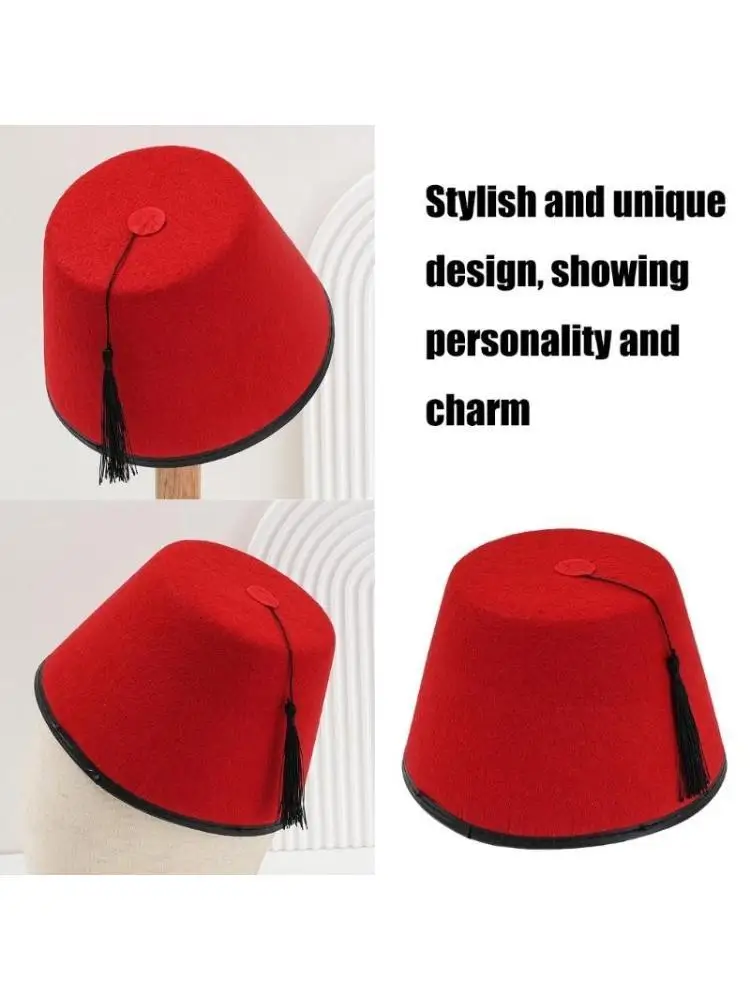 652F Stylish Turkish Hat Versatile Turkish and Moroccan Fashion Statement Tarboosh Turkish Headwear for Various Occasions
