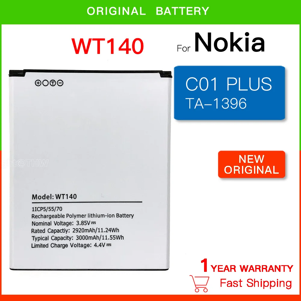 

Replacement Battery 3000mAh WT140 Battery For Nokia C01 PLUS TA-1396 Mobile Phone Rechargeable Batteria+Tracking Number