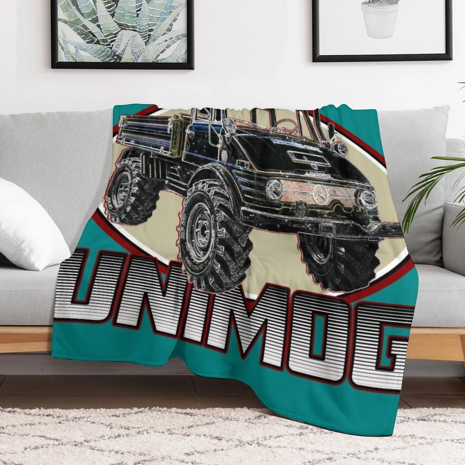 UNIMOG المدرسة القديمة (خلفية النعناع) رمي بطانية التخييم لفصل الشتاء بطانيات فروي رقيقة