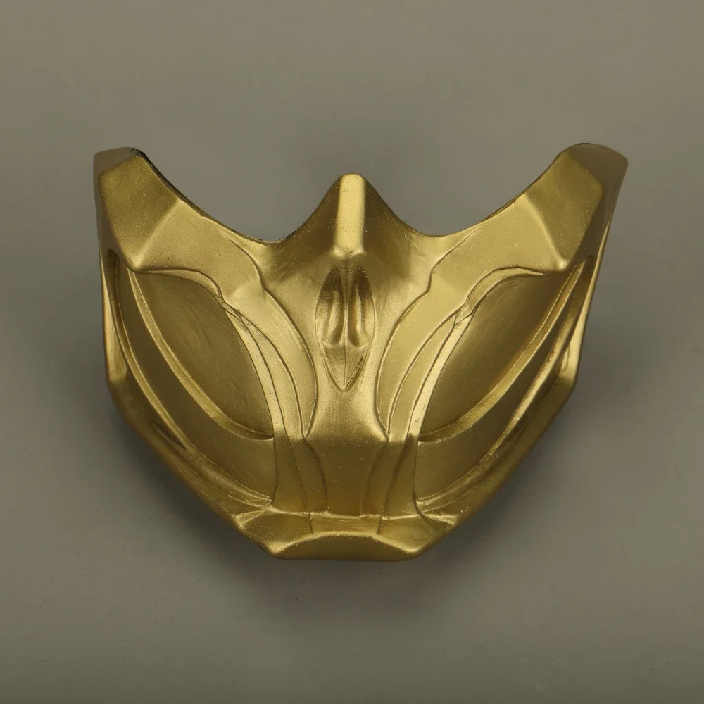 2019 New Mortal Kombat X Scorpion Hanzo Hasashi Sandal Wood Mask Half Face PVC Masks Adult Men Cosplay Costumes Halloween Mask