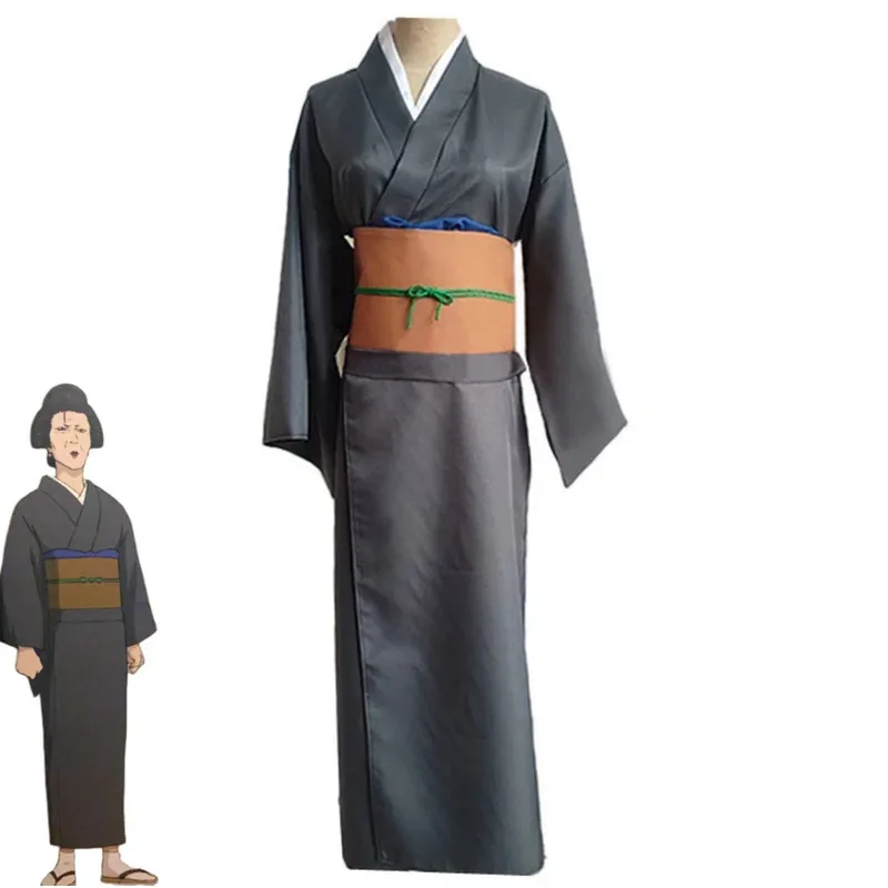 

Anime GINTAMA Terada Ayano Cosplay Costume Japanese Grey Kimono Bathrobe Robe Adult Man Woman Traditional Festival Suits;2k,j'x.