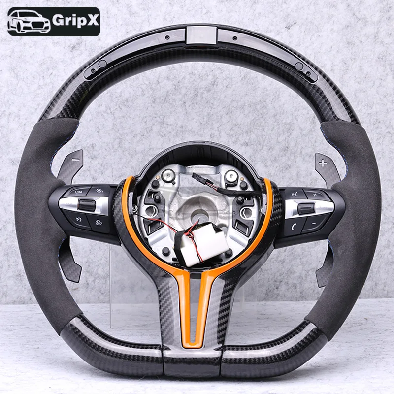 

Suitable for BMW F10 F16 F30 M3 M5 F36 F22 F11 carbon fiber LED sport steering wheel magnetic shift paddles