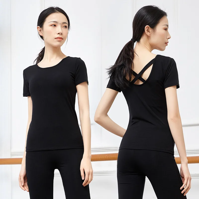 

Взрослый модальный костюм с длинными рукавами и крестом на спине, восточный топ для латинского танца живота, футболка, костюм для женщин, танцевальная одежда, одежда для танцоров