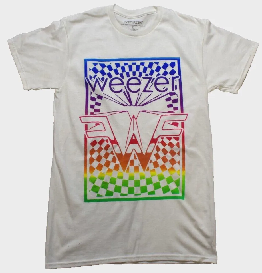 

Weezer Brand Mens Rainbow Logo White T Shirt New S M L