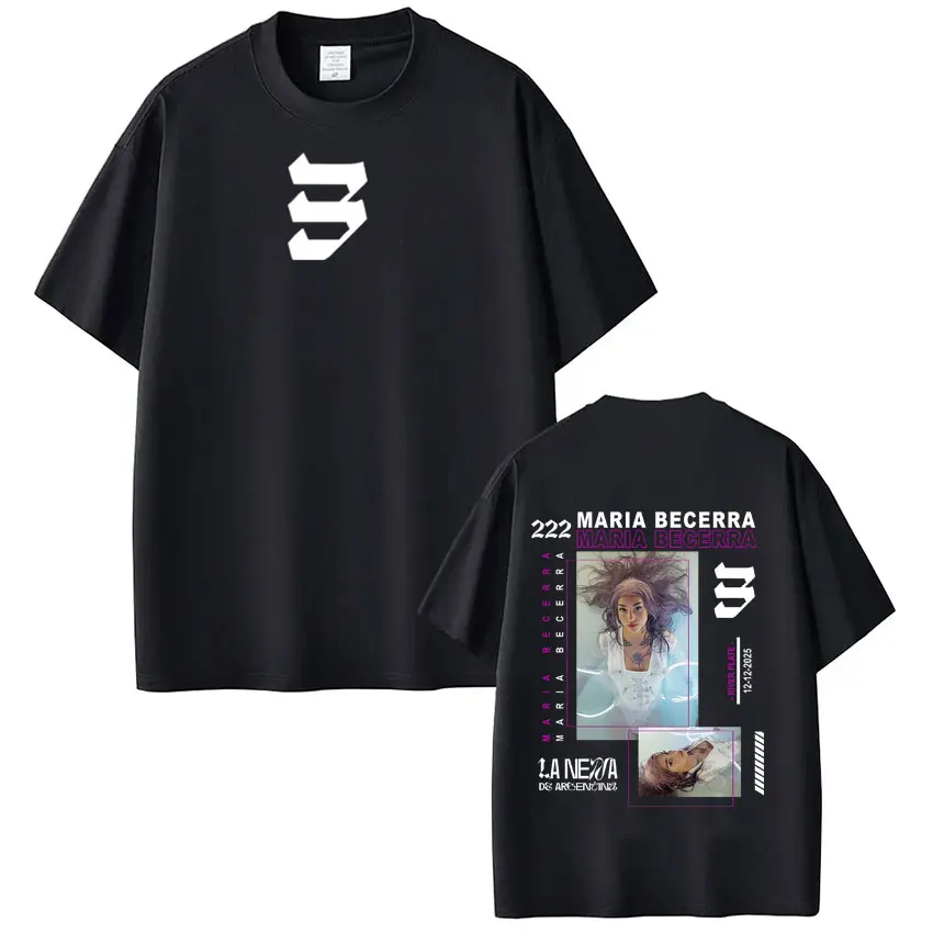 Camiseta con estampado del álbum de Singer Maria Becerra Quimera, camiseta de manga corta a la moda para hombres y mujeres, camisetas informales de algodón estéticas a la moda