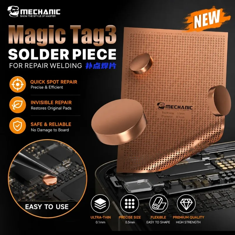 MECHANIC Magic Tag3 1850-teiliges Lötkolben-Set, leicht zu schneiden, ultradünnes Design für PCB-Präzisionslötarbeiten.