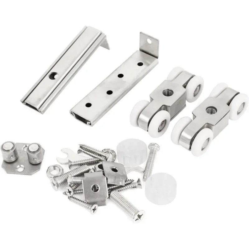 1Set Stainless Steel Wooden Door Hanging Wheel Pulley Sliding Door Hanging Wheel Glass Balcony Sliding Door Wheel Silent Track Wheel