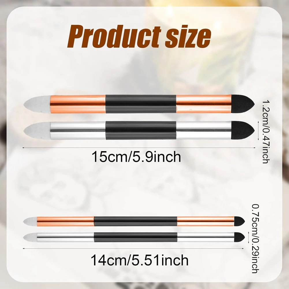 4pcs Artist Blending Sponge Pen, 2 Sizes Double-Headed Blending Pen Sketch Rubbing Sponge Pastel Blending Stump Pencil