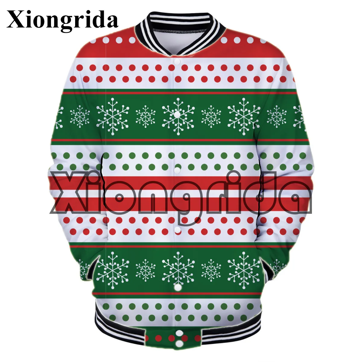 

Christmas Pattern 3D Printed Baseball Jacket Coats Men Women Casual Holiday Fashion Xmas Trees Illustration Pattern Tops S-5xl