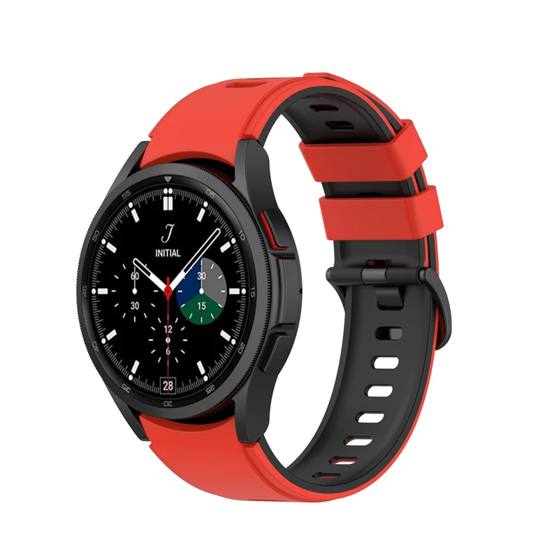 Gelang Silikon 20Mm untuk Jam Tangan Samsung Galaxy 4 40Mm 46 42Mm Jam Tangan Gelang Tali Pintar Jam Tangan 5 40 44Mm/Jam Tangan 5 Pro 45Mm Korea