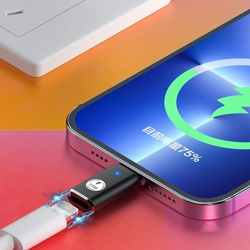 急速充電とデータ転送を備えたLightning to USB Cアダプター、iPhone 15、ラップトップ用のタイプC充電器コネクター