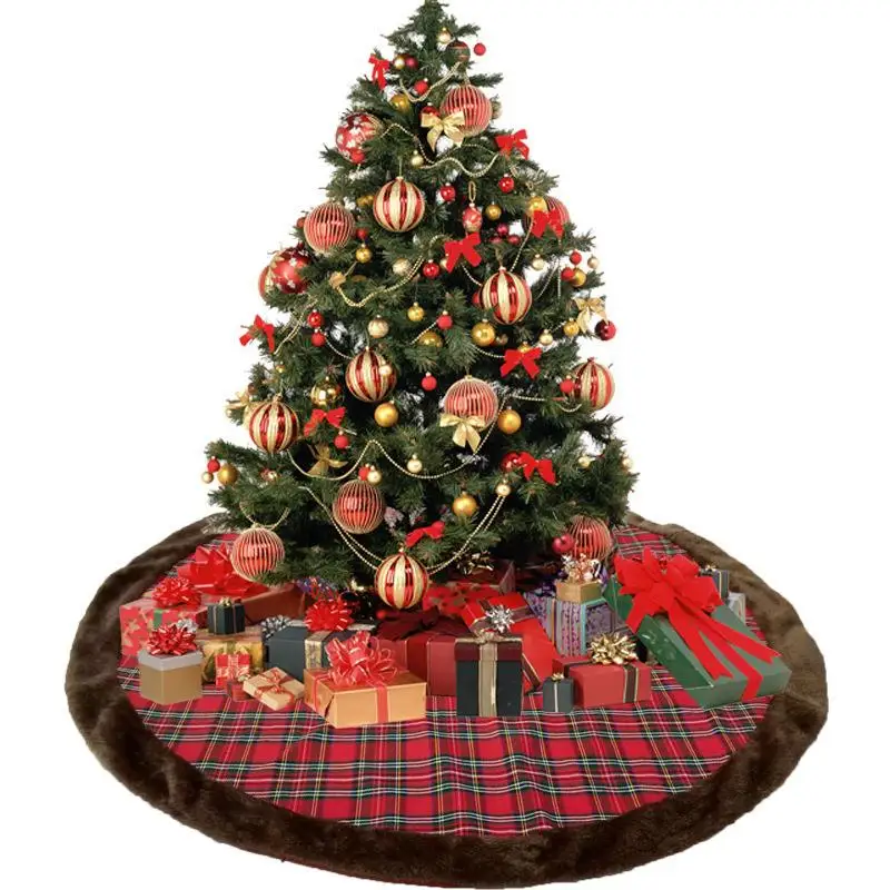 

Christmas Decorations Christmas Tree Decorations Plaid Cloth Christmas Tree Apron Festive Supplies Holiday Decorations