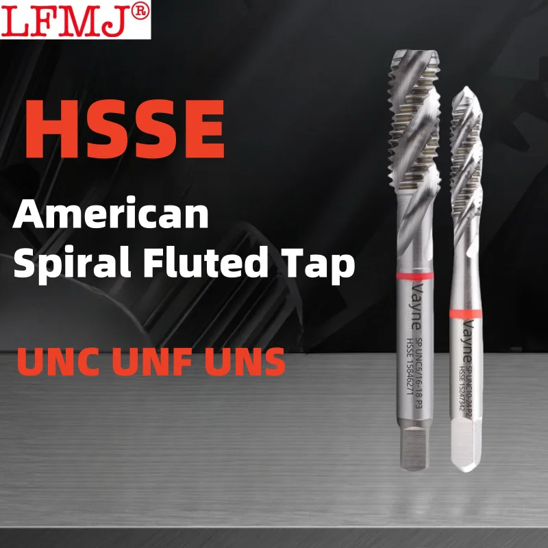 

1PCS HSSE JIS Standard Red Ring Spiral Fluted Tap UNC UNF 2-56 4-40 6-32 8-32 10-24 1/4 3/8 Machine Screw Thread Taps