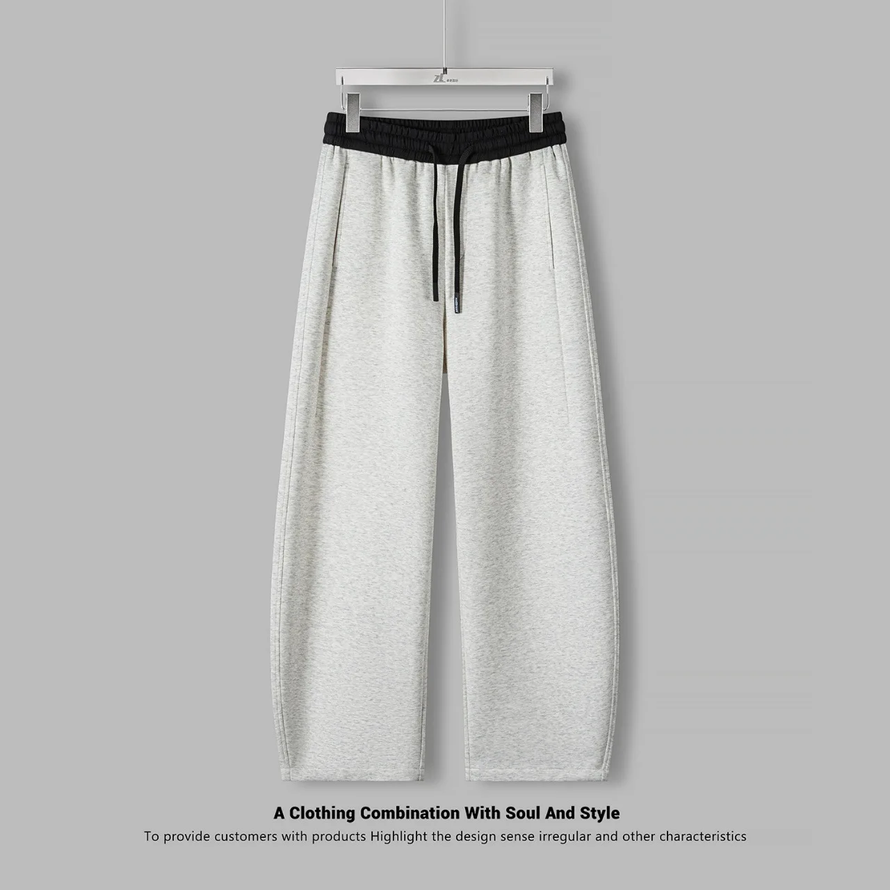 

High Street Men's Color Block Drawstring Sweatpants Spring Autumn Straight Wide Leg Loose Casual Sports Trousers