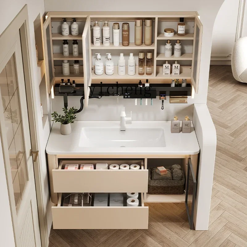 

U5.11 bathroom cinet multi-layer solid wood washbasin cinet ceramic integrated basin toilet washbasin