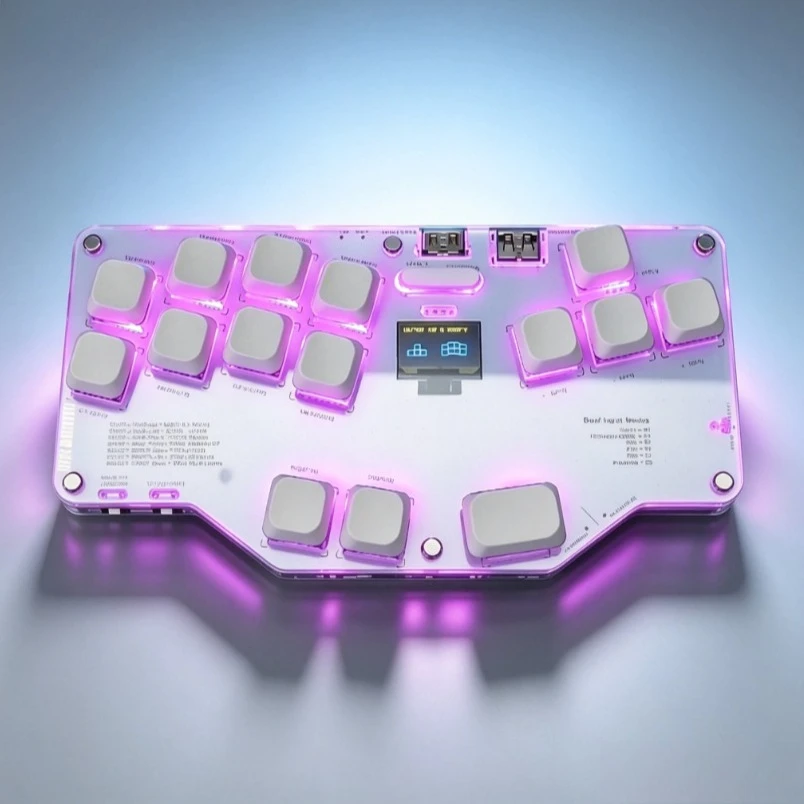 Mixbox Right Hand Combat Wired Keyboard Custom Low Switch Hot-swap Arcade Game Joystick PS RGB Mechanical Ergonomics Keyboard