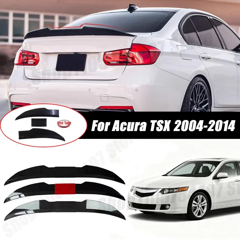 3pcs Sedan Rear Trunk Spoiler For Acura TSX 2004-2014 Adjustable DIY Modified Trunk Spoiler Automotive Accessories