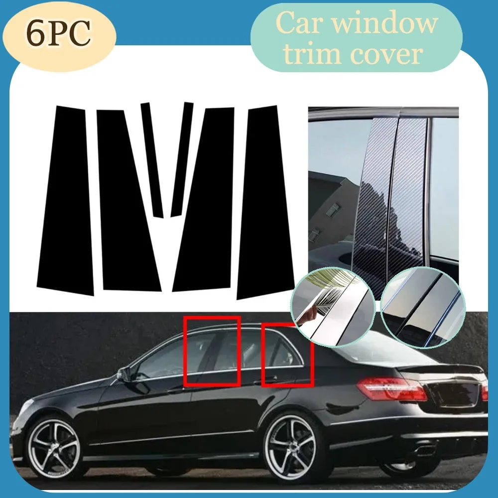 

Silvery Glossy Black Pillar Posts Fit For Mercedes-Benz E-Class W212 2010 2011 2012 2013 2014 2015 2016 Window Sticker Cover