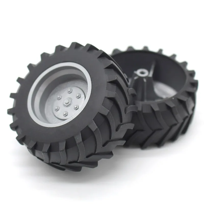 3*60mm Diagonal Rubber Wheel Diy Hand-made Four-wheel Drive Assembly Model Material Wear-resistant Non-slip Black Wheel.