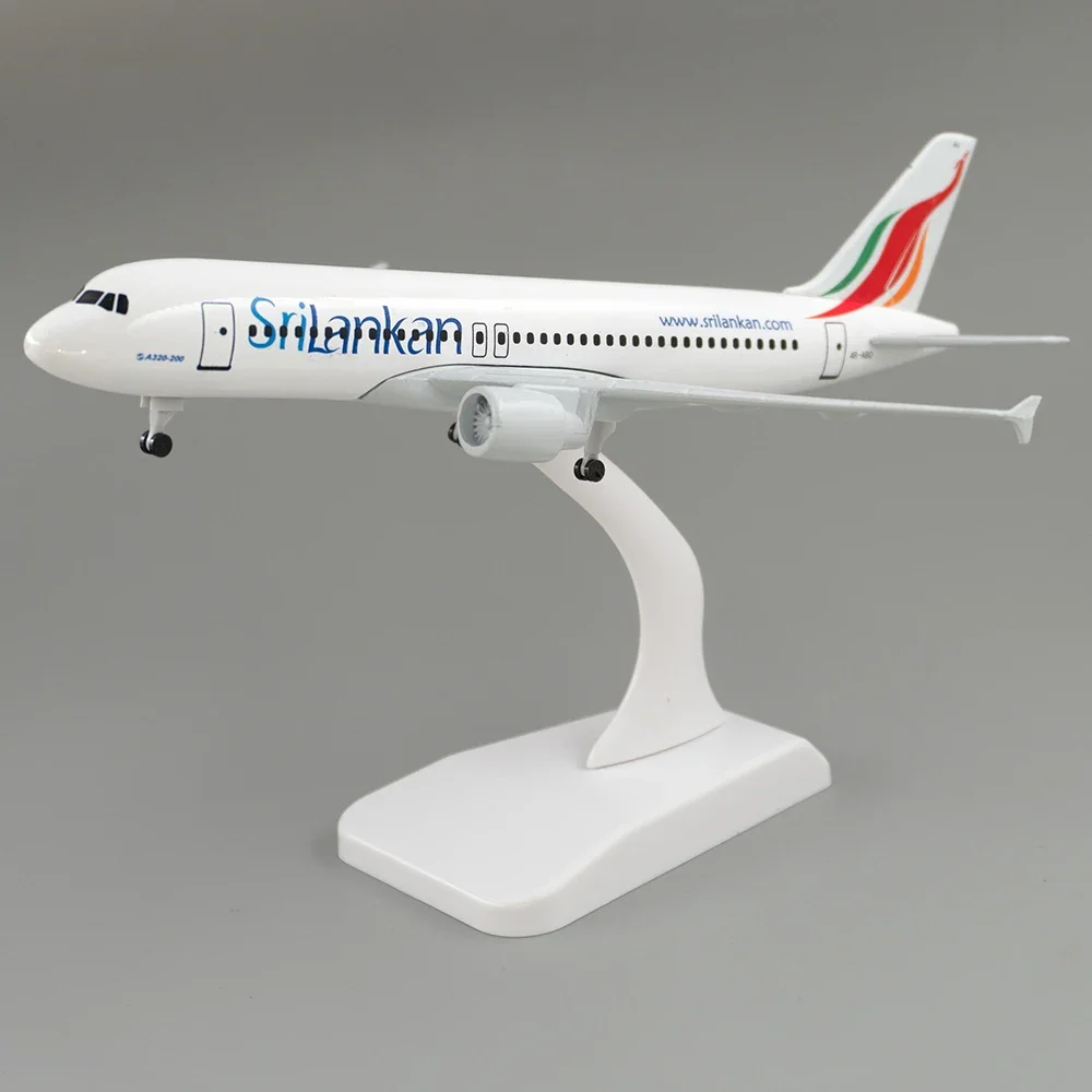 20cm Aircraft Airbus Sri Lanka A320 SriLankan Airlines Alloy Airplane with Wheel Gift for Home Decoration