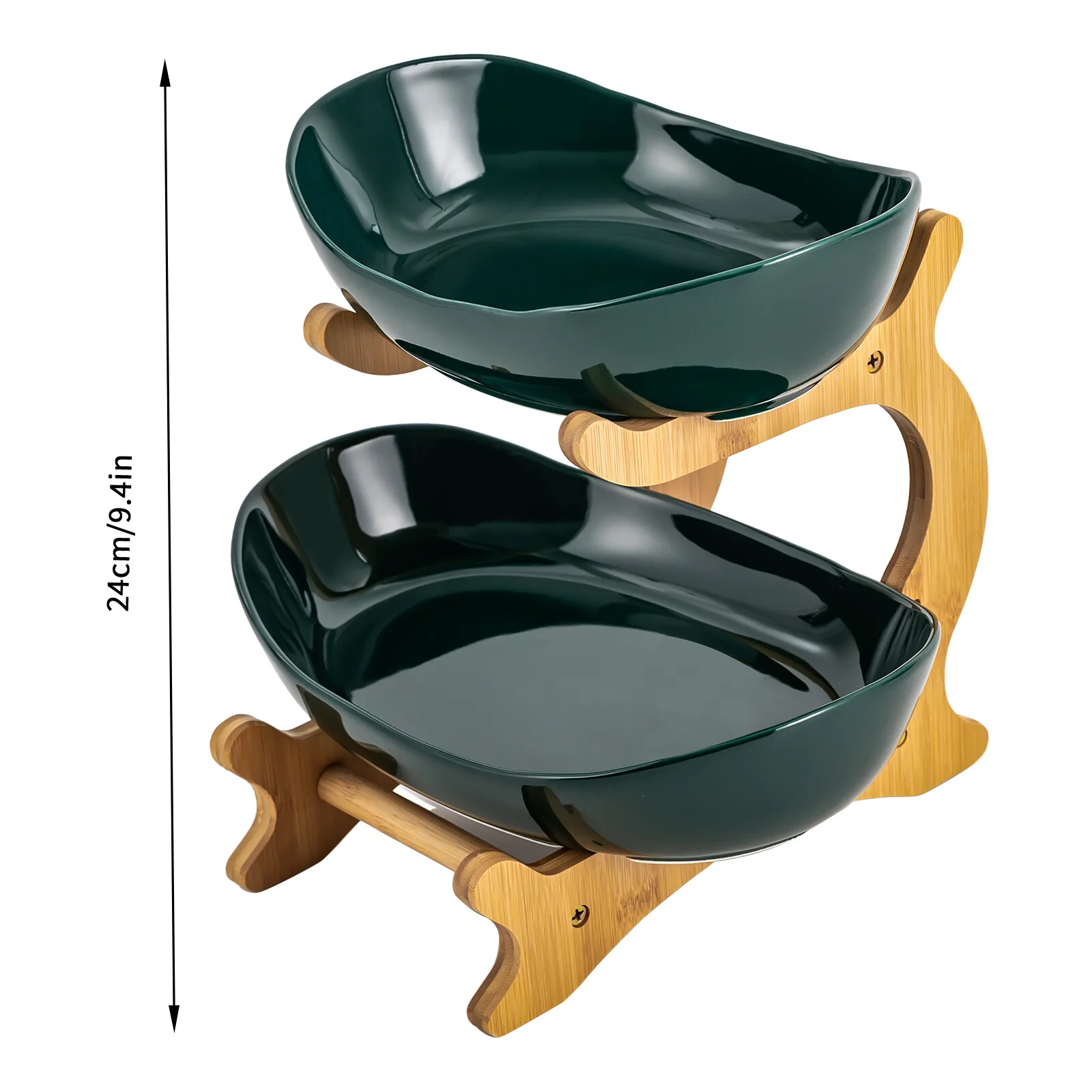 Tempat Keranjang Buah Greencountertop 2 Tingkat Tempat Penyimpanan Mangkuk Dekoratif Keramik