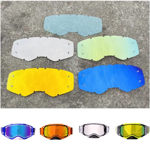 Lente de gafas para Scott, gafas de sol para motocicleta al aire libre, gafas de sol para moto de cross, accesorio de helment, Color dorado, azul, plateado y transparente