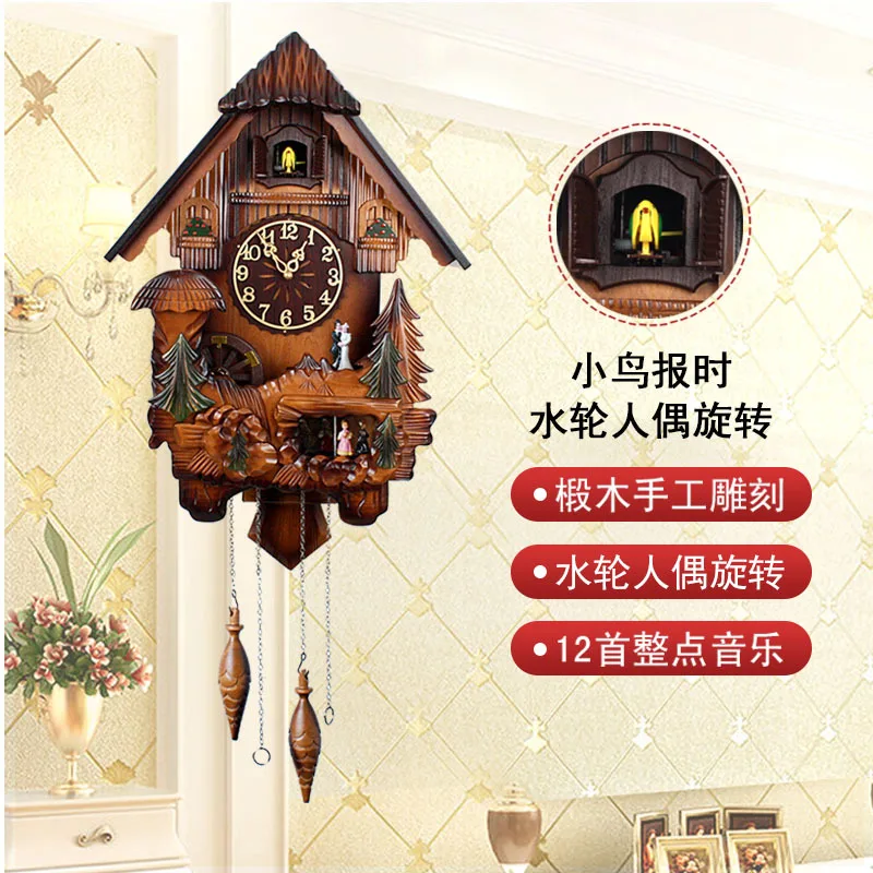 Cuckoo wall clock cooing wall  home living room smart pendulum Amazon hot sale