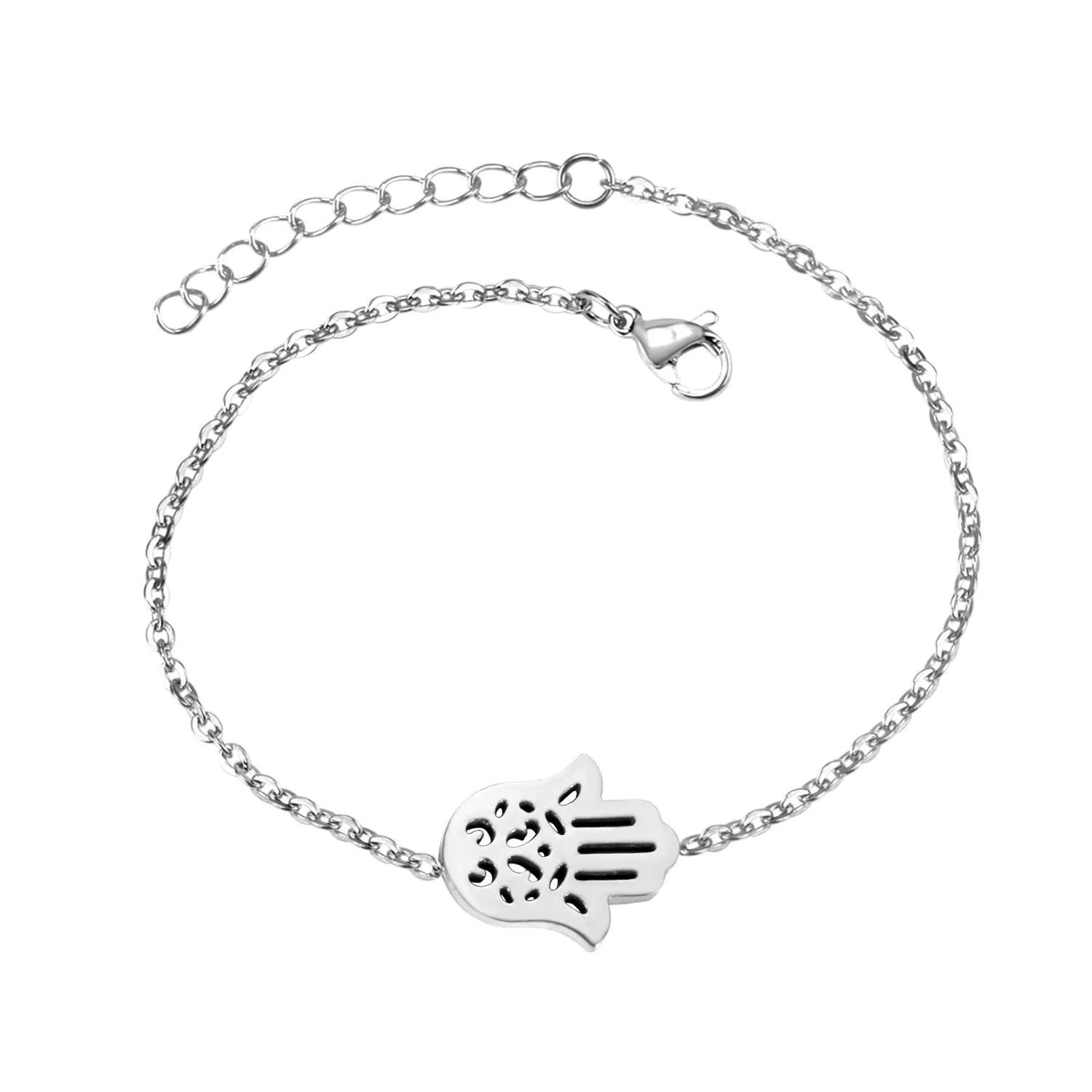 LUXUSTEEL Simple Bracelets for Women Girls Stainless Steel Infinity 8 Snowflake Hamsa Hand Charm Tiny Chain Bangles Trendy 2022