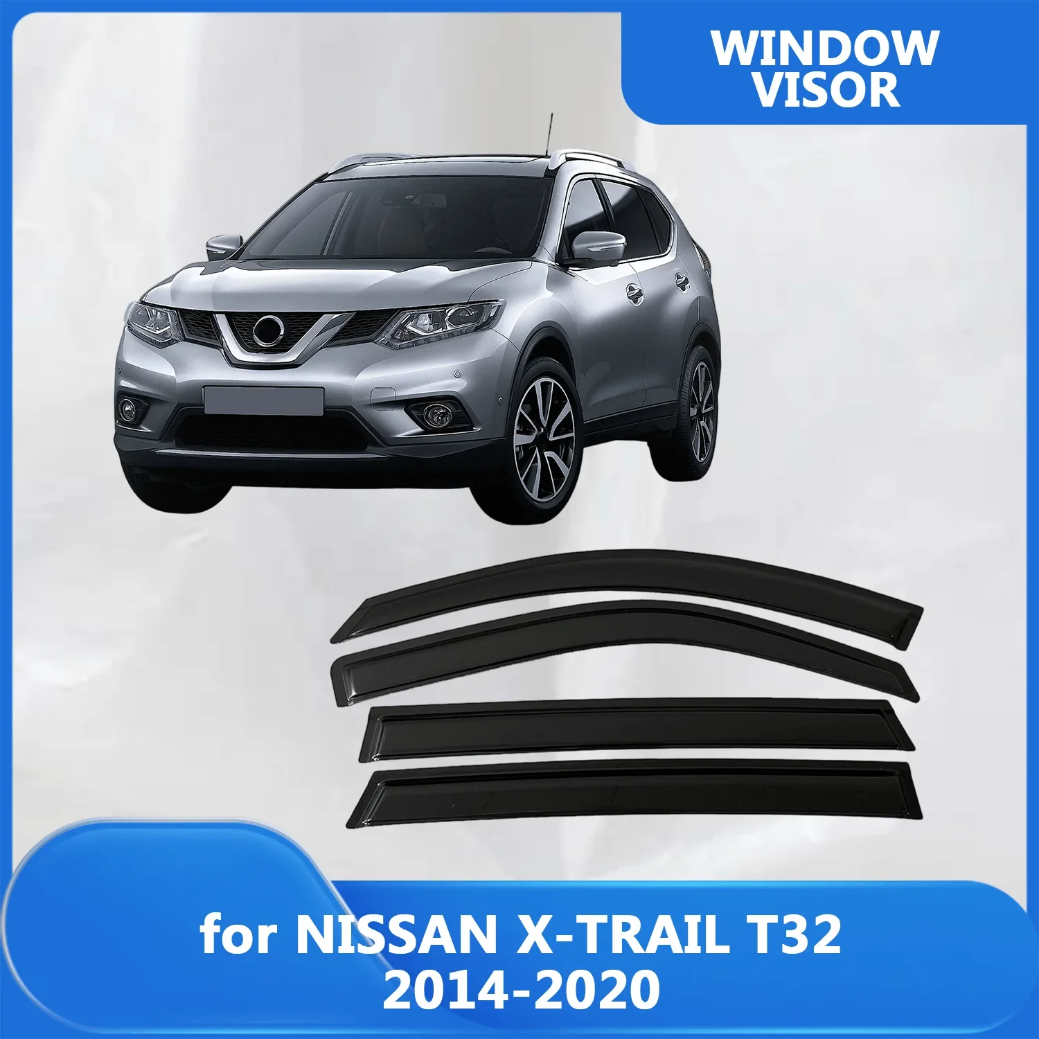 

Window Visor for NISSAN X-TRAIL T32 2014 2015 2016 2017 2018 2019 2020 Wind Deflectors Rain Guards Door Visor Vent Shades Sun