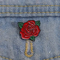 Vintage Rose Flower Enamel Pins Metal Plant Brooches Retro Decorative Pin for Clothes Collar Lapel Badge Wholesale Women Jewelry