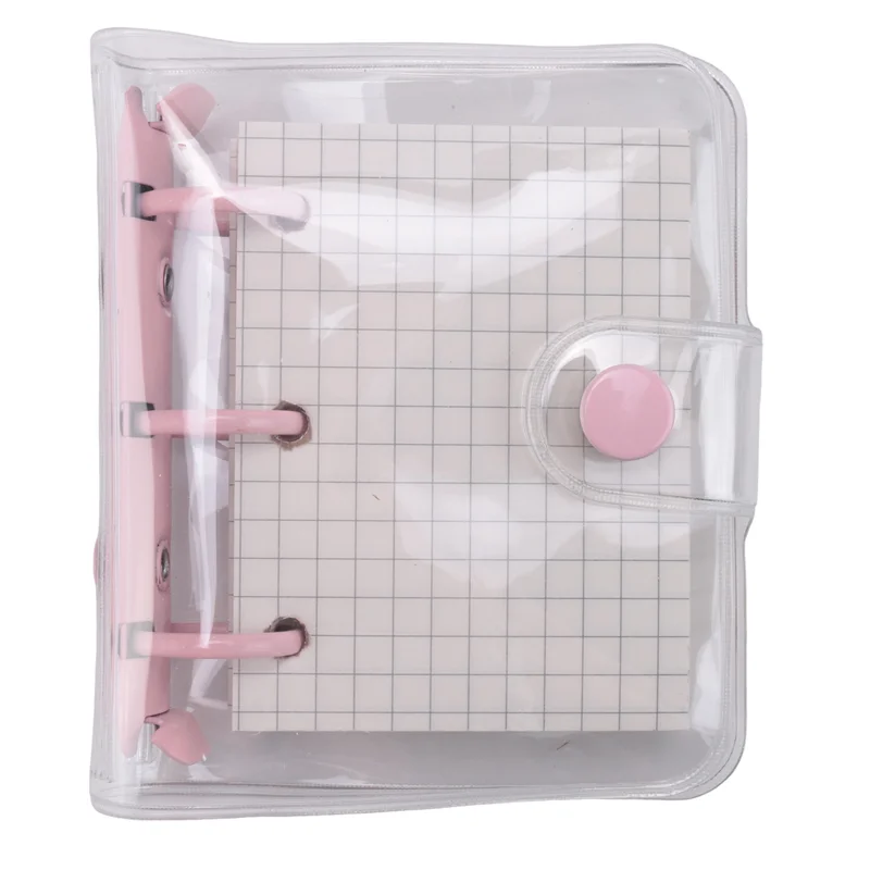 

EDT-4 Pack Mini Transparent 3 Ring Binder Covers With Grid Inner Page And 12 Pcs Binder Pockets(3 Pcs/Set)