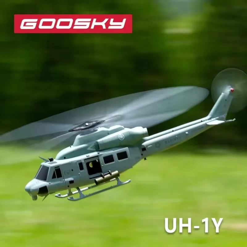 GOOSKY E2 RC Helicopter 1:35 UH-1Y Scale 2.4G 6CH Dual Brushless Direct Drive Motor BNF / RTF with GTS Flight Control System