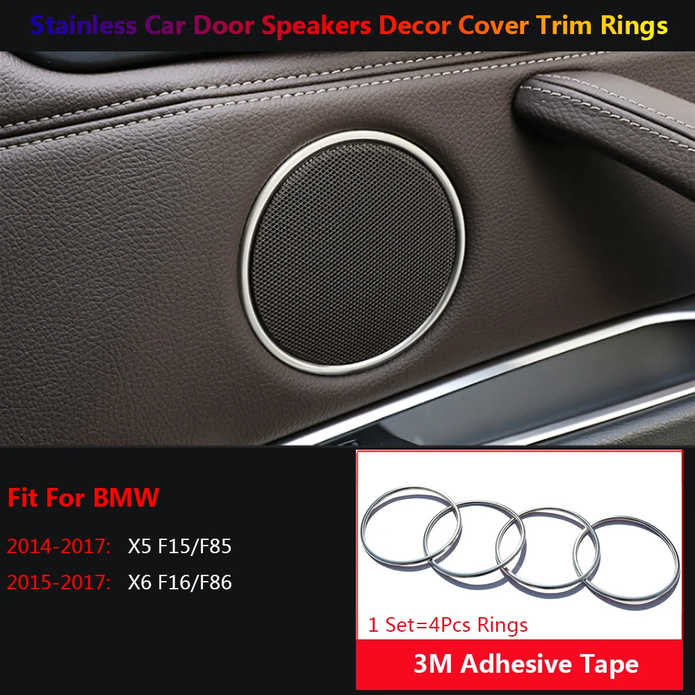 Stainless Car Interior Dashboard Air Vent Outlet Window Lifter Switch Speaker Gear Shift Pannel Cover Trim For BMW X5 X6 F15 F16