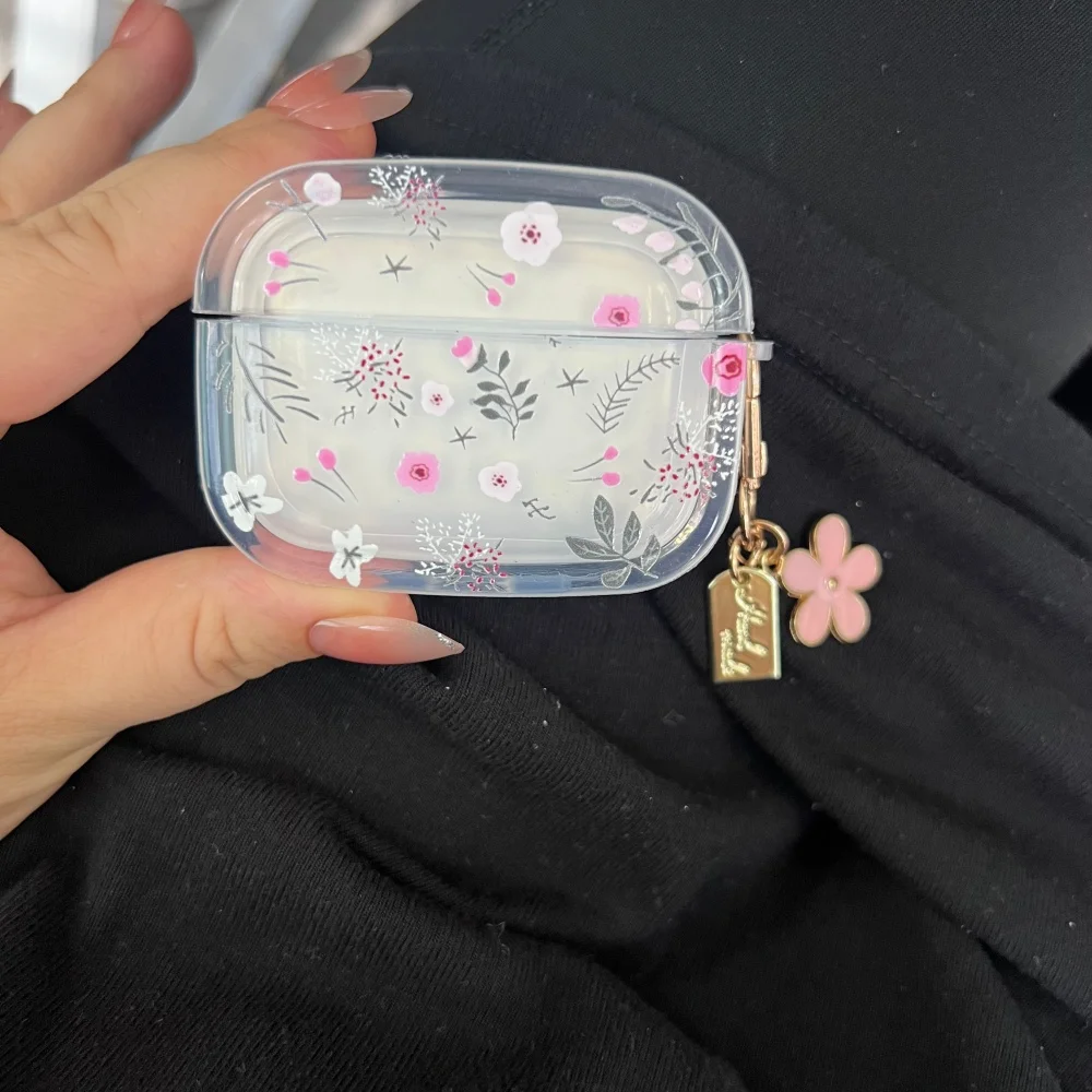 

Korean Little Flower Protective Earphone Cover for Airpods Pro3 with Keychain for Airpods Pro2 Pro 4 3 2 1 Case With Keyring