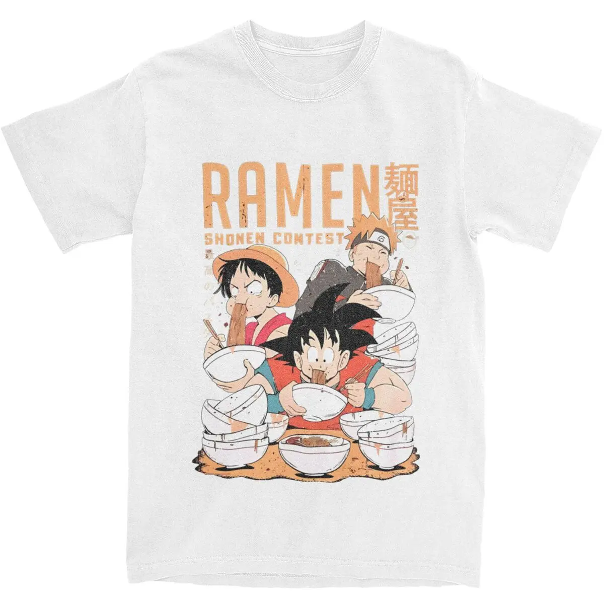Naruto Shonen Ramen Contest Anime Funny T Shirt Beach Y2K Fun T-Shirts Fashion Teenager T-shirt Short Sleeves Top Tees