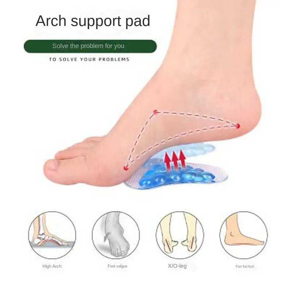 Insert Cushion Foot Arch Pads Foot Shock-absorber Foot Care Tools Arch Support Insoles Gel Orthopedic Pads Comfort Padding