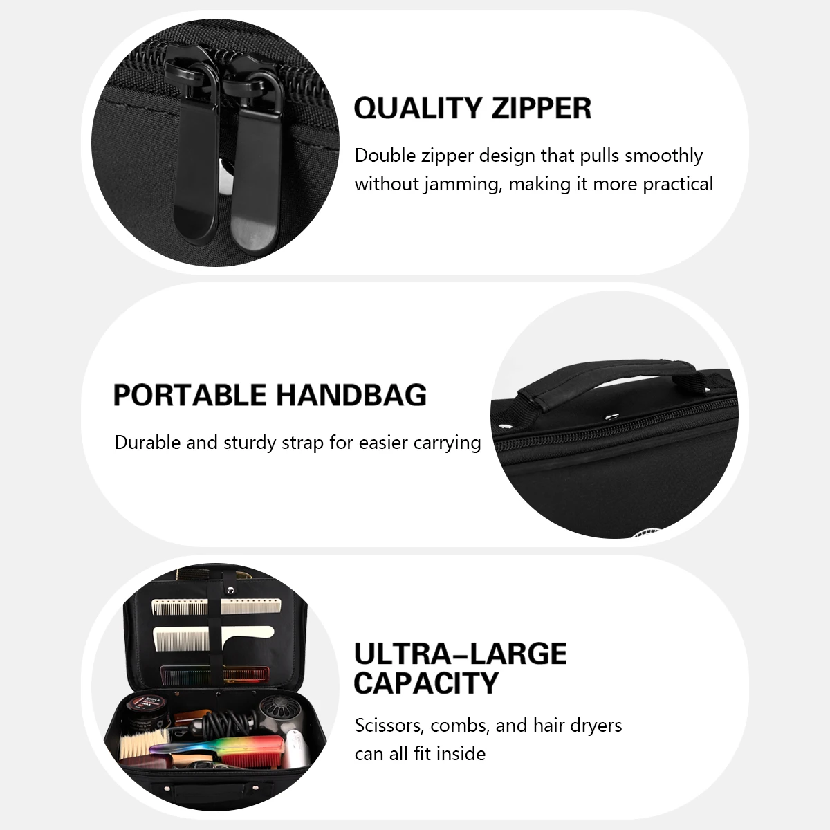 Barber Electric Clipper Bag Waterproof Salon Hairdressing Tool Storage Organizer for Travel Carrying Shaver Trimmer Case
