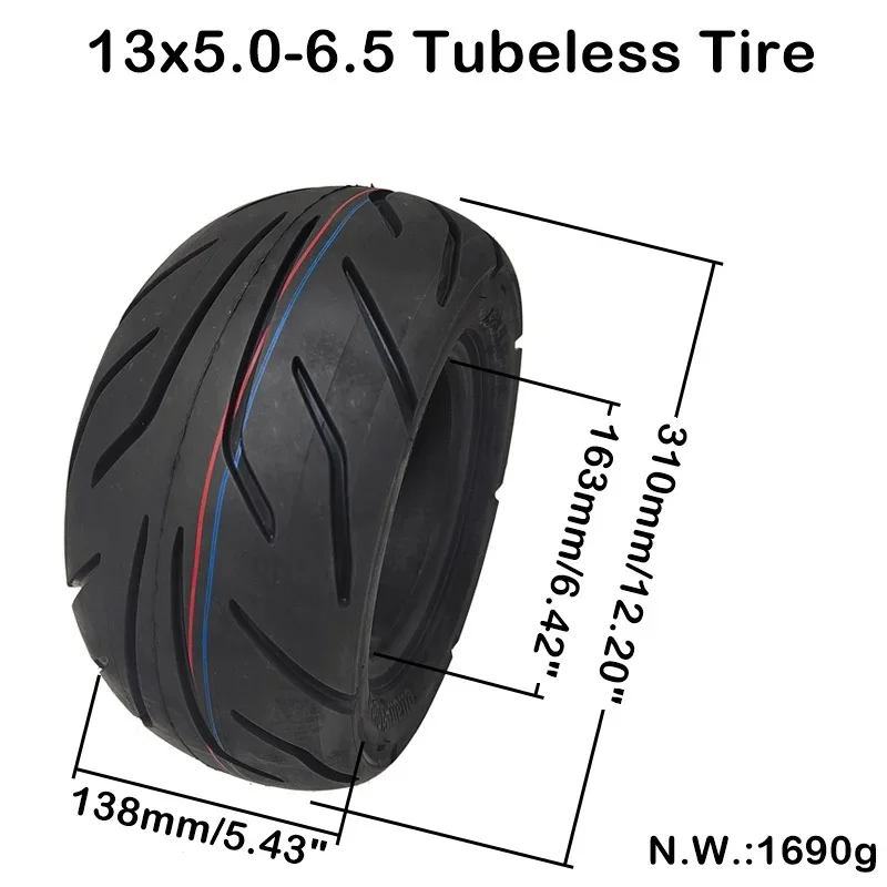 13 Inch Vacuum Tire 13X5.00-6.5 Tire 13*5.00-6.5 Electric Scooter Accessories Vacuum Tire Thickening Wear-resistant