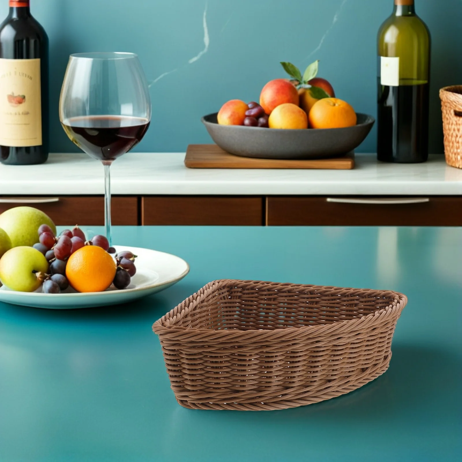 

Corner Storage Basket Triangle Organizer For Wardrobe Bathroom Shelves Snack Sundries Handwoven Bin Container