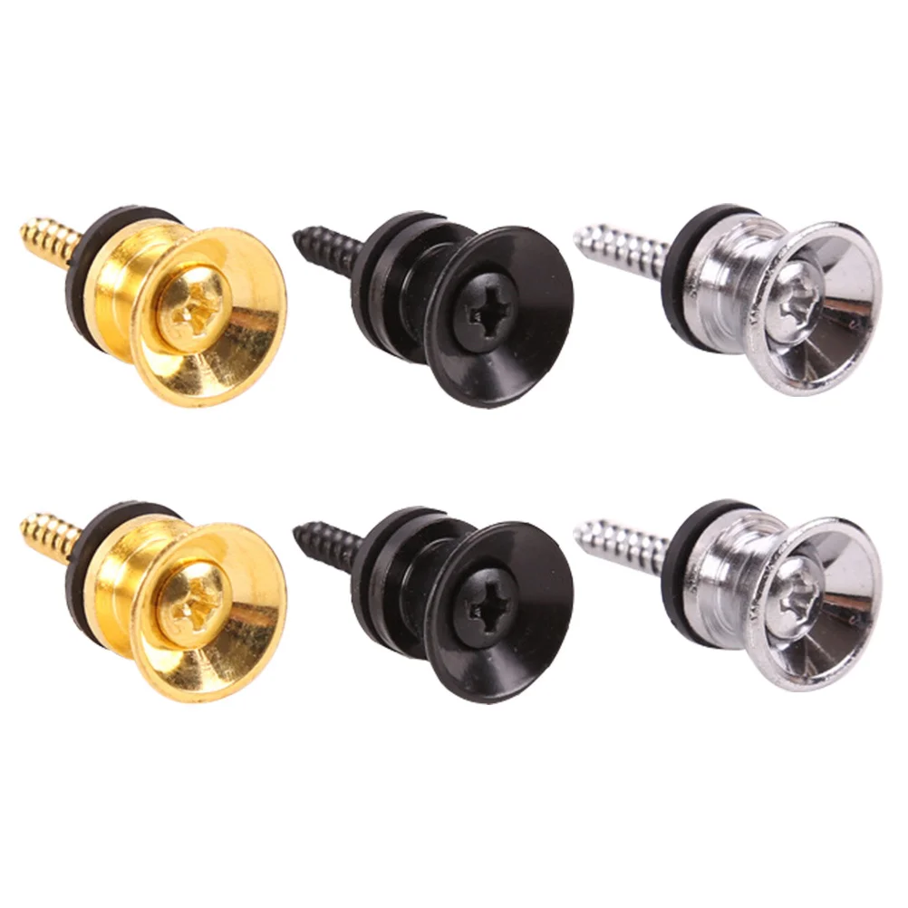 

9 Pcs Strap Buckle Guitar Pegs Button Buttons Fixing Lock Short Hair Instrument Safe Bass