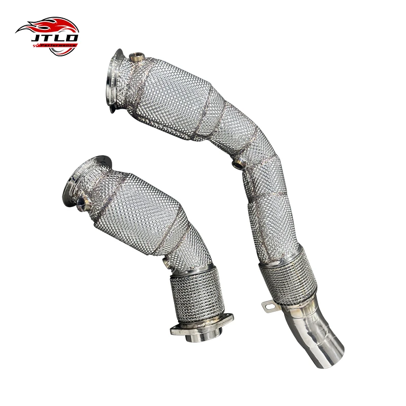 Professional Customized Catless Stainless Steel Downpipe For BMW F87 M2-High Performance Exhaust With Heat Shield (N55 3.0T)