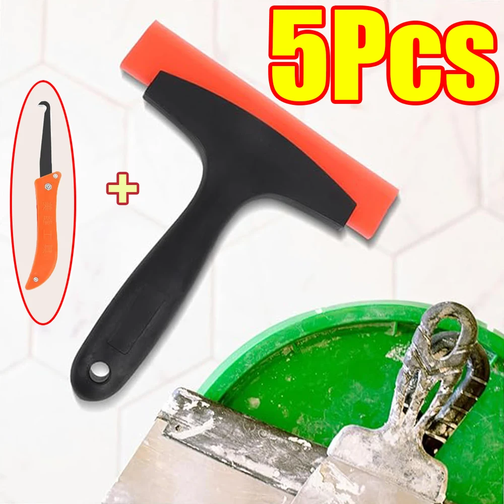 1-5Pcs Multifunction Tile Gap Filling Cleaning Scraper Shovel Rubber Squeegee Grout Scraper Wide Range Snow Ice Trowel Remover