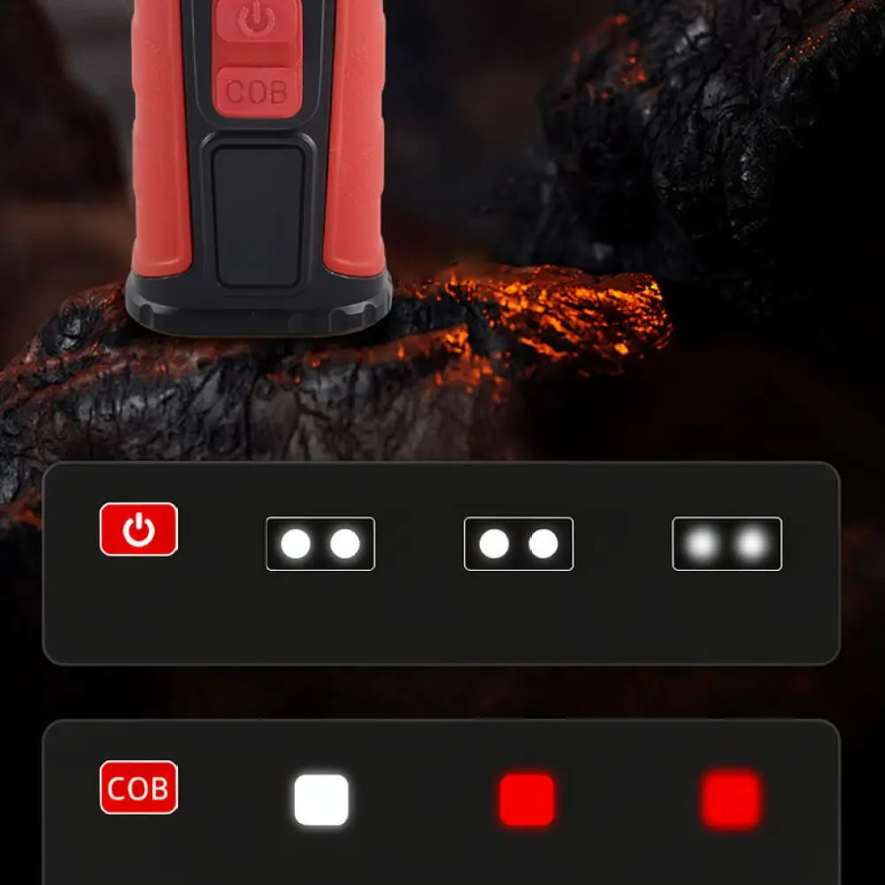 Rechargeable Magnetic COB Work Light Portable Flashlight For Jixing Outdoor Auto Repair Handheld Inspection Lighting Tool