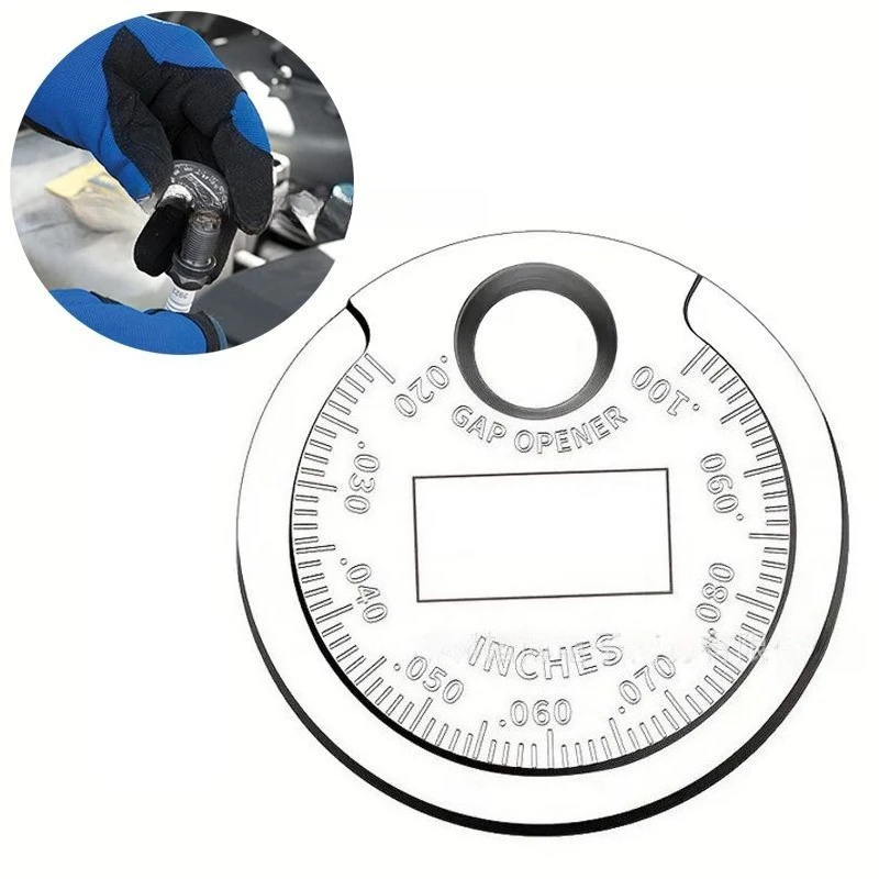 

1PC 0.6-2.4mm Range Coin-Type Spark Plug Gage Gap Tool Feeler Spark Plug Gap Measurement Tool Replaceable Car Accessories