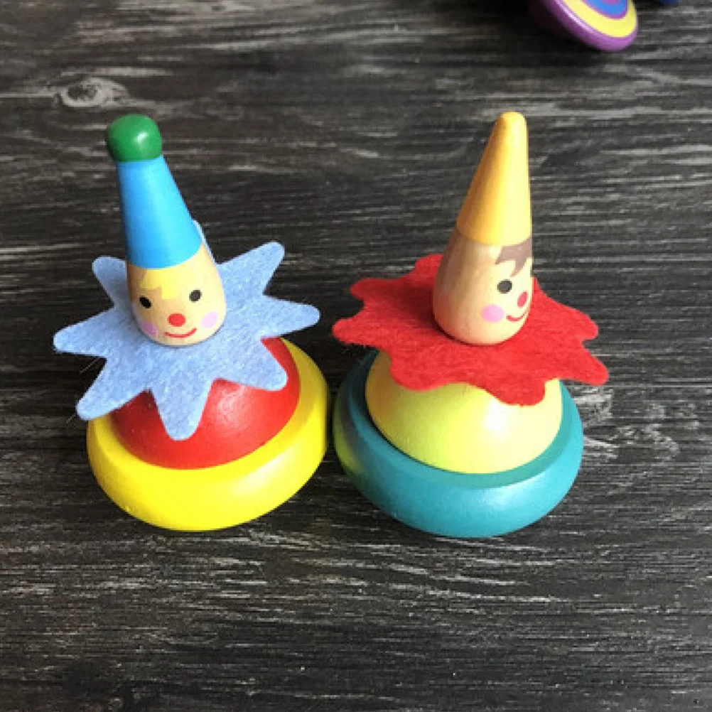 

4 Pcs Household Kids Gyro Spinning Top Toys Adorable Children Wooden Interesting