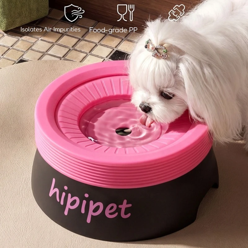 Pet Water Bowl Anti Wet Chin Water Feeder Blocks Floating Fur Dust Food Grade PP Easy To Clean 600ml for Cat Small Dog