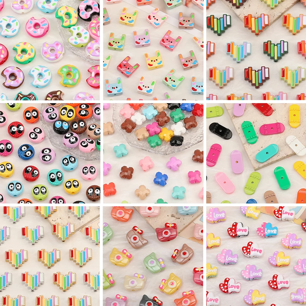 

Cordial Design DIY Beads/Hand Made/Heart Wave Loop Shape/Paint Oil Drop Effect/Acrylic Beads/Jewelry Findings & Components